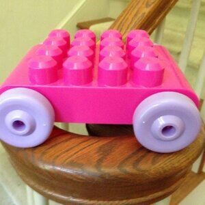 Mega Bloks First Builders Dark Pink Base with purple Wheels
